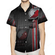 Portland Trail Blazers Gray Metal 3D All Over Print Summer Beach Hawaiian Shirt With Pocket