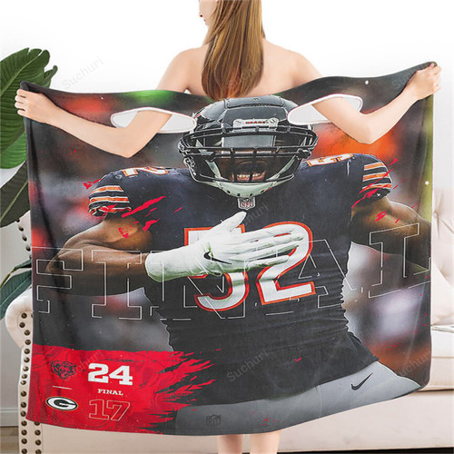 Chicago Bears Khalil Mack3 Women Wearable Bathrobe Bath Wrap Towel