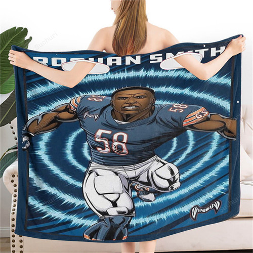 Chicago Bears Roquan Smith1 Women Wearable Bathrobe Bath Wrap Towel