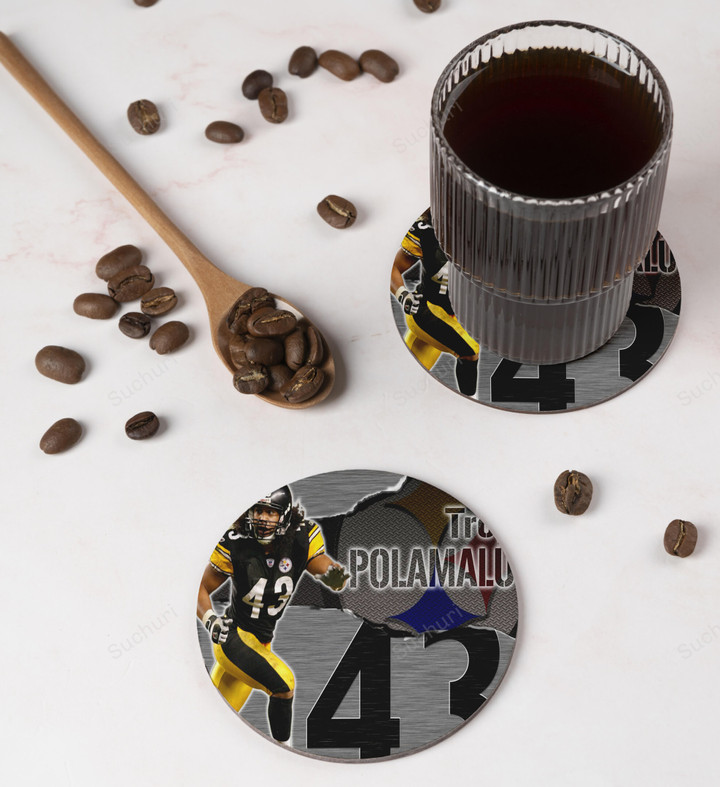 Pittsburgh Steelers Troy Polamalu no43 m3 Cup Mug Holder Drink Coaster