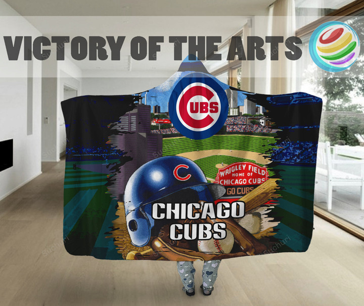 Chicago Cubs Home Gift For Fan 3D Full Printing Hooded Blanket 3089