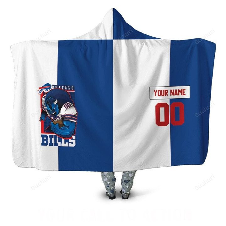 Buffalo Bills Mascot 2020 East Champions Personalized Gift For Fan 3D Full Printing Hooded Blanket