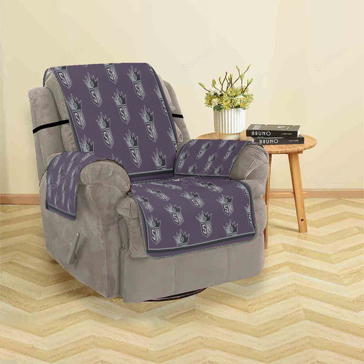 Sacramento Kings Emblem Pattern Sofa Protector Slip Cover