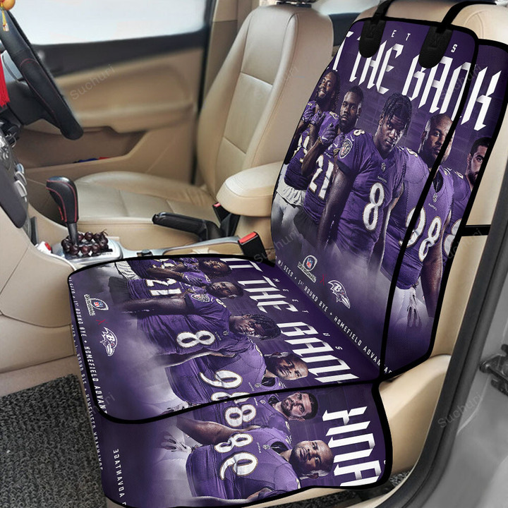 Baltimore Ravens Meet Us At The Bank Waterproof Car Front Seat Cover For Pet
