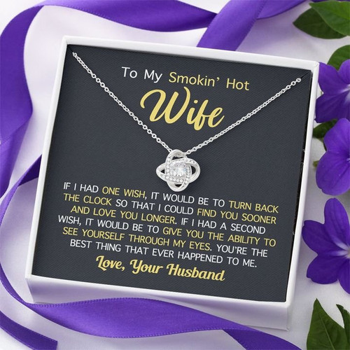 To My Smokin' Hot Wife Necklace With Message Card (Made with love in the USA)