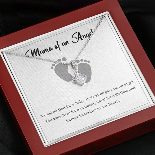 Mama Of An Angel We Ask God For A Baby Instead He Gave Us An Angel Miscarriage Gift Pregnancy Loss Gift Necklace With Message Card