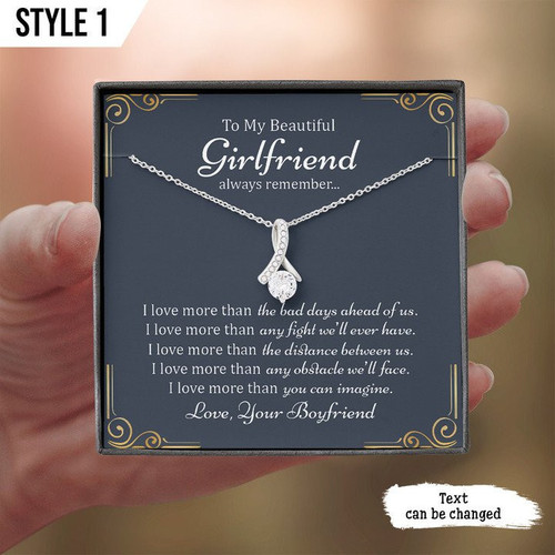 To My Beautiful Girlfriend Gift For Girlfriend- Necklace With Message Card