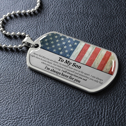 Personalized Gift For Son - To My Son Dog Tag Necklace And Keychain