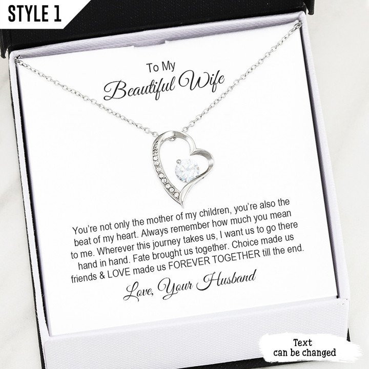 To My Beautiful Wife Gift For Wife Gift From Husband - Necklace With Message Card