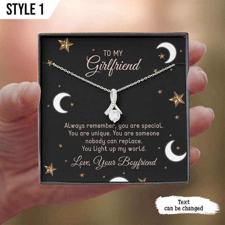 To My Girlfriend Personalized Gift For Wife- Necklace With Message Card