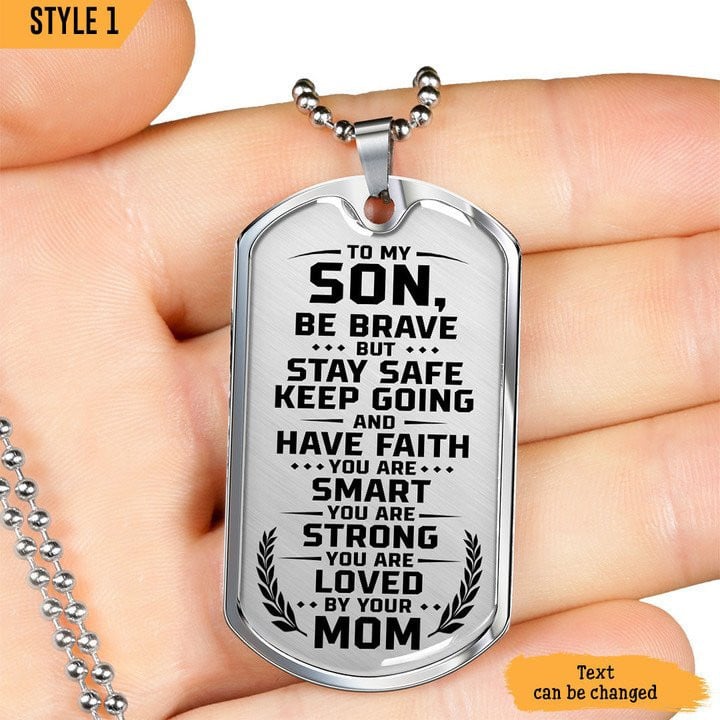 Personalized Gift For Son To My Son Dog Tag Keychain And Necklace