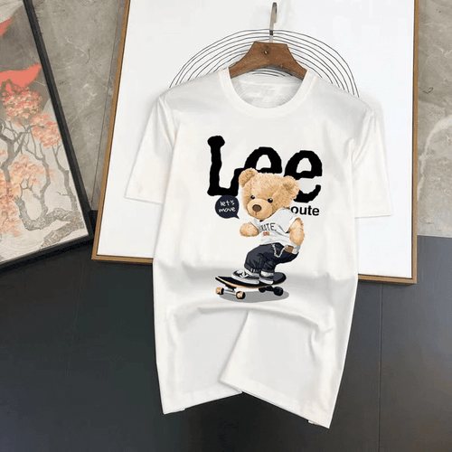 New Luxury T-Shirt Crew Neck Men's and Women's Loose Casual White Tee Bear Printed Street Short Sleeve Brand Tops