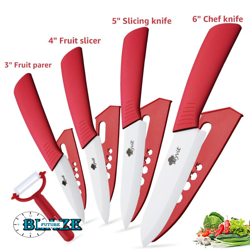 Ceramic Knife Set 3 4 5 6 inch with Holder Kitchen Knife Set Fruit