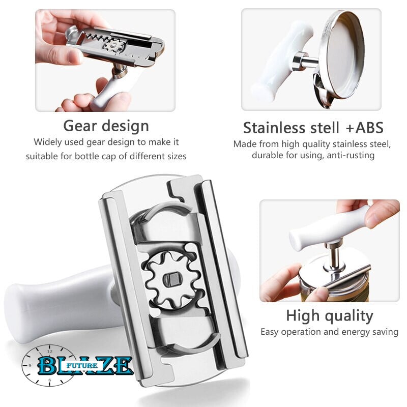 Adjustable Magnetic Bottle Cap Opener Stainless Steel Lids Off Jar Opener  Labor-Saving Screw Can Opener For Kitchen Tools