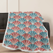 Patter Peacock Feathers Blue Red Retro Soft DressGift Throw Blanket