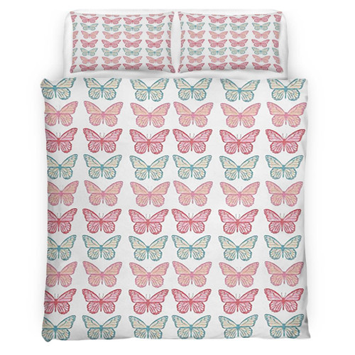 Elegant Butterfly Colorful Pattern Cute Bedding Set