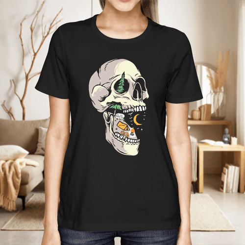 Camping-Skull-Halloween-T-shirt-