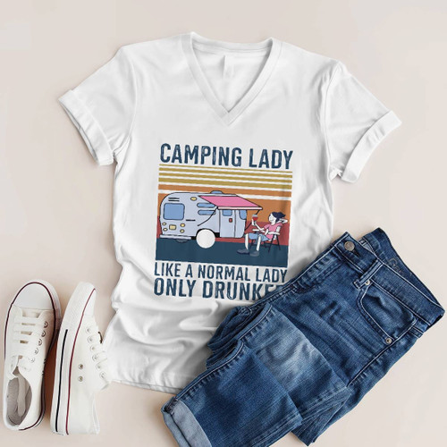 Camping Lady Like A Normal Lady Only Drunker Funny T-shirt