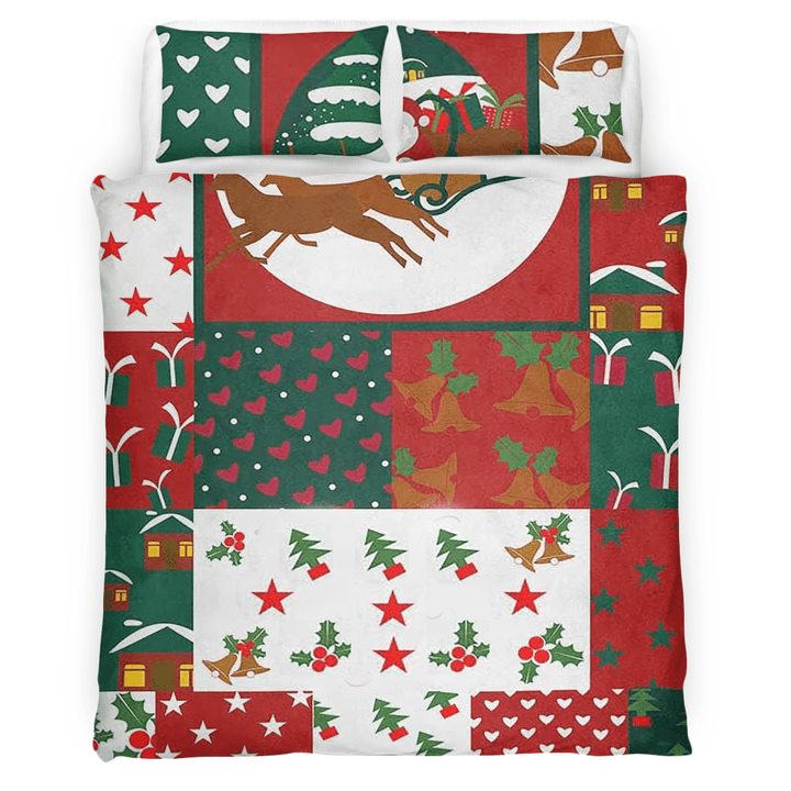 Cute Christmas Decor Pattern DressGift Bedding Set