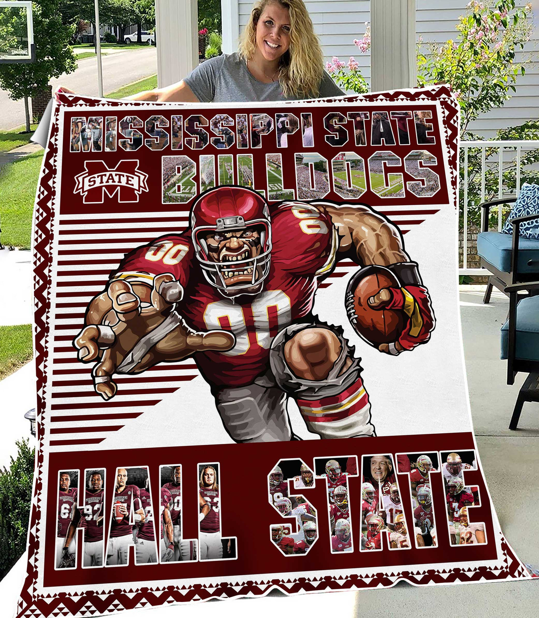 Ncaa Mississippi State Bulldogs Sherpa Fleece Blanket Gifts For Fans