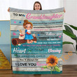 Personalized To My Granddaughter Personalized From Grandma Birthdays Soft Throw Sherpa Fleece Blanket Gift