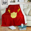 Flash Symbol Funny Super Heroes Sherpa Fleece Blanket Gifts For Family, For Couple