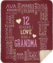 Personalized Quilt Blanket Bedding Set , Reasons I Love Being A Grandma, Personalized Grandma Or Grandparent