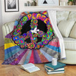 Peace Symbol Hippie Sherpa Fleece Blanket Gifts For Family, For Couple