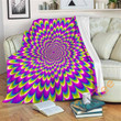 Green Wave Moving Optical Illusion Sherpa Fleece Blanket Gifts For Family, For Couple