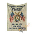 Honoring Our Veterans Sherpa Fleece Blanket Gifts For Family, For Couple