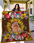 Cocker Spaniel Lovers Personalized Quilt Blanket Bedding Set With 2 Pillowcases