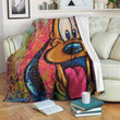 Graphic Art Pluto Disney Fleece Blanket Gift For Fan, Quilt Blanket Bedding Set Gift84