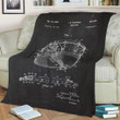 1962 Snare Drum-Patent Draw Fleece Blanket Gift For Fan, Premium Comfy Sofa Throw Blanket Gift