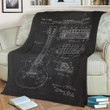 1953 Electric Guitar-Patent Drawing Fleece Blanket Gift For Fan, Premium Comfy Sofa Throw Blanket Gift