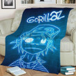 Gorillaz Neon Best Seller Fleece Blanket Gift For Fan, Premium Comfy Sofa Throw Blanket Gift