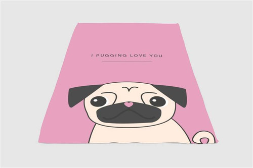 Dog I Pugging Love You Sherpa Fleece Blanket Gifts For Family, For Couple