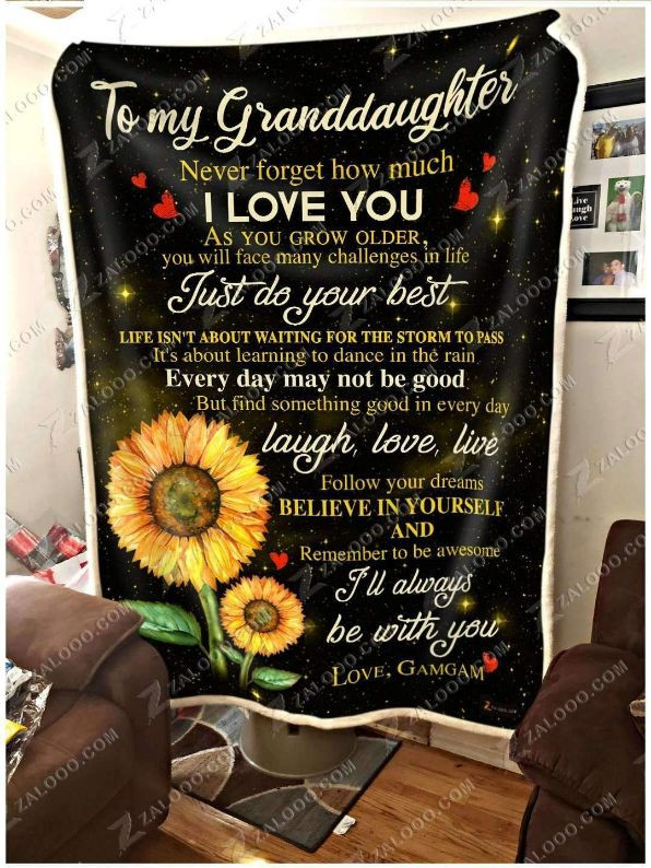 To My Granddaughter Fleece Blanket Quilt Blanket Bedding Set Letter From Grandma For Granddaughter Family Blanket