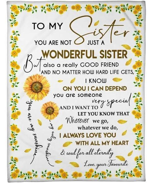 To My Sister Beautiful Gift Fleece Blanket For Home DeCor