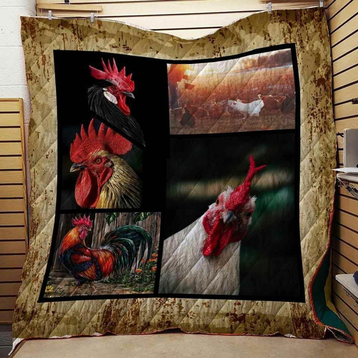 Farmer Chicken Style Personalized Quilt Bedding Set Blanket , Perfect Gifts For Family And Bedroom Decor