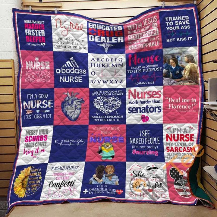Personalized Nurse Quotes Quilt Blanket Bedding Set With 2 Pillowcases