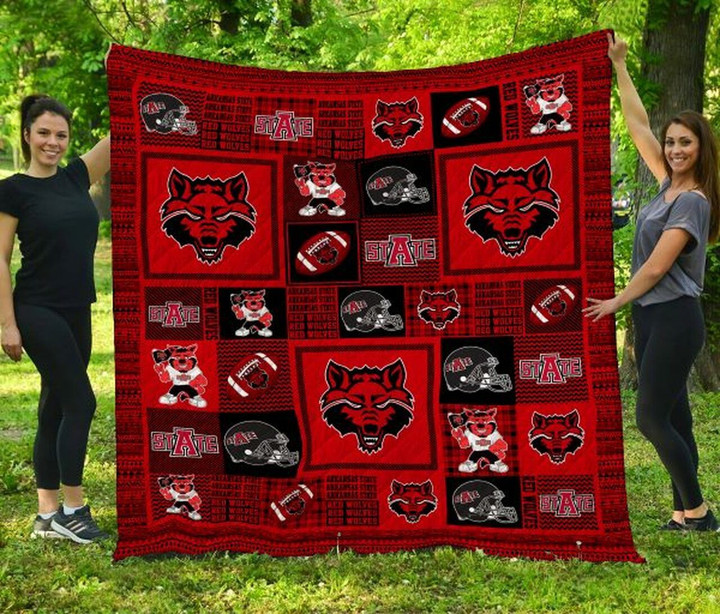 Arkansas State Red Wolves Collected Ncaa Quilt Blanket Bedding Set