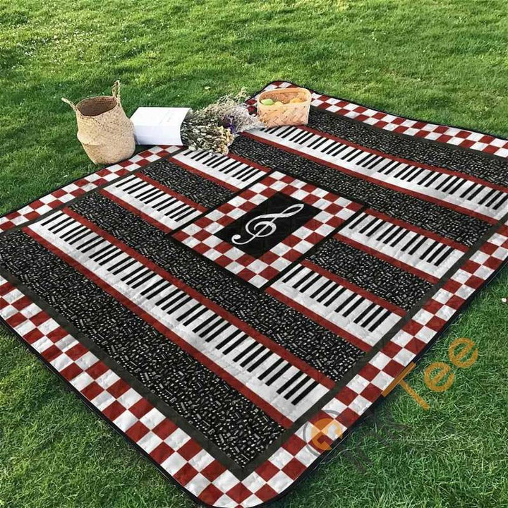 Music Quilt Blanket Bedding Set With Pilliwcases Option For Picnic Or Home Decor