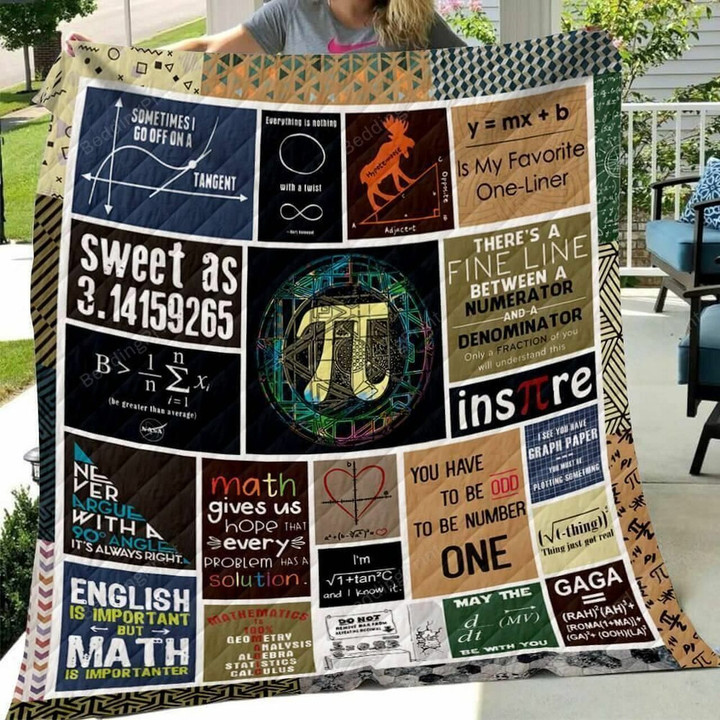 Math Art Sometimes I Go Off On A Tangent Quilt Bedding Set Blanket Gifts For Math Lover