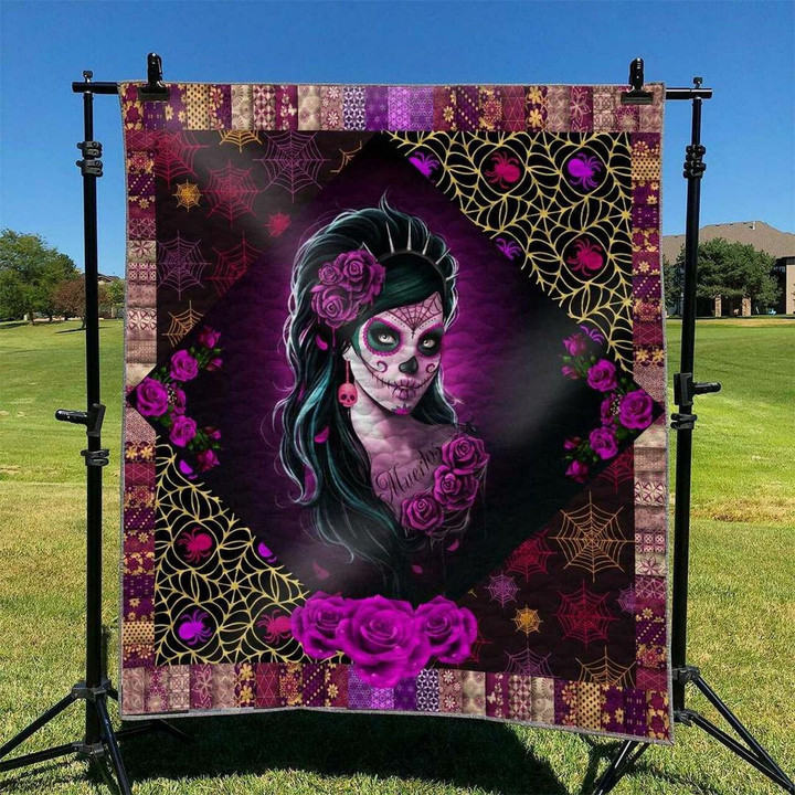 Customized Skull Bedding Set Blanket For Home Decoration Amp; Picnic, Great For Bedroom Decor And Family Gifts