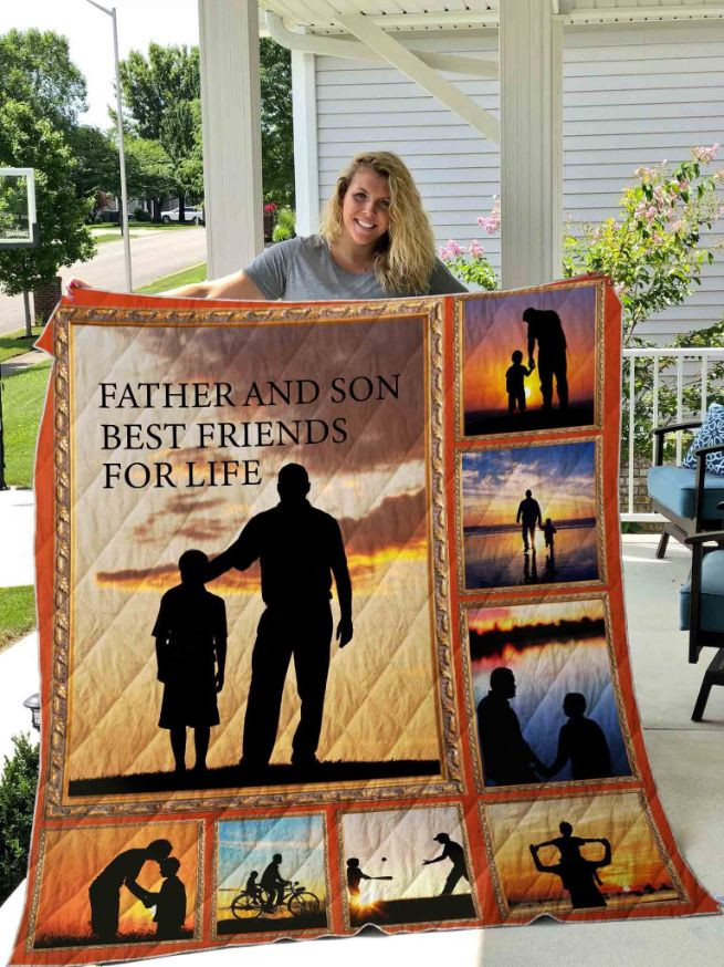 Father And Son Best Friend For Life Great Customized Gifts For Birthday Christmas Thanksgiving Quilt Blanket Bedding Set