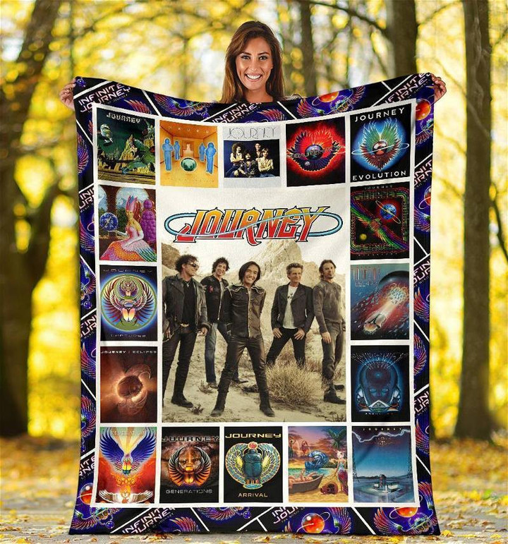 Journey Band Music Sherpa Fleece Blanket Gifts For Family, For Couple