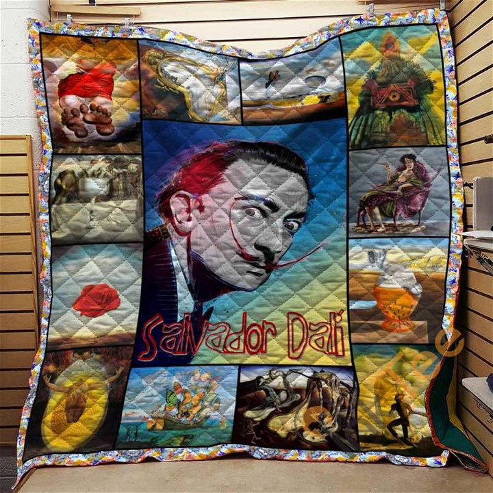 Salvador Dali Tribute Quilt Blanket Bedding Set With Pilliwcases Option