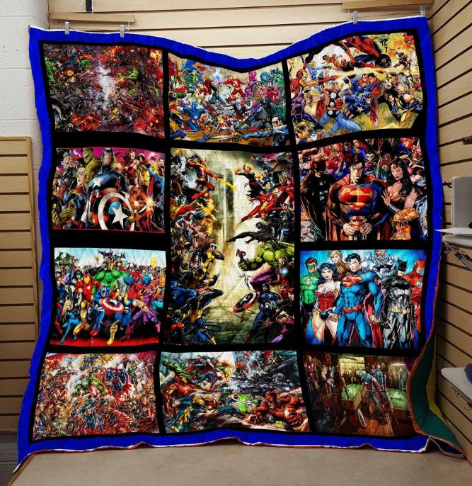 Marvel Dc Superhero Quilt Blanket Bedding Set For Home DeCor