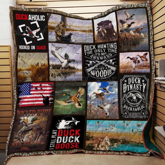 Duck Hunting Hooked On Quack Hunting Quilt Blanket Bedding Set