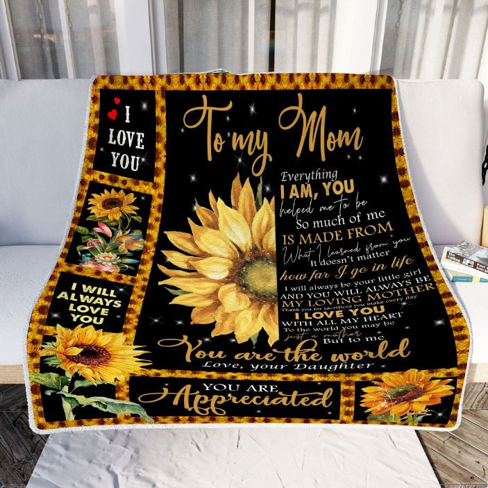 Gift For Mom Mother Sunflower Fleece Blanket Quilt Blanket Bedding Set